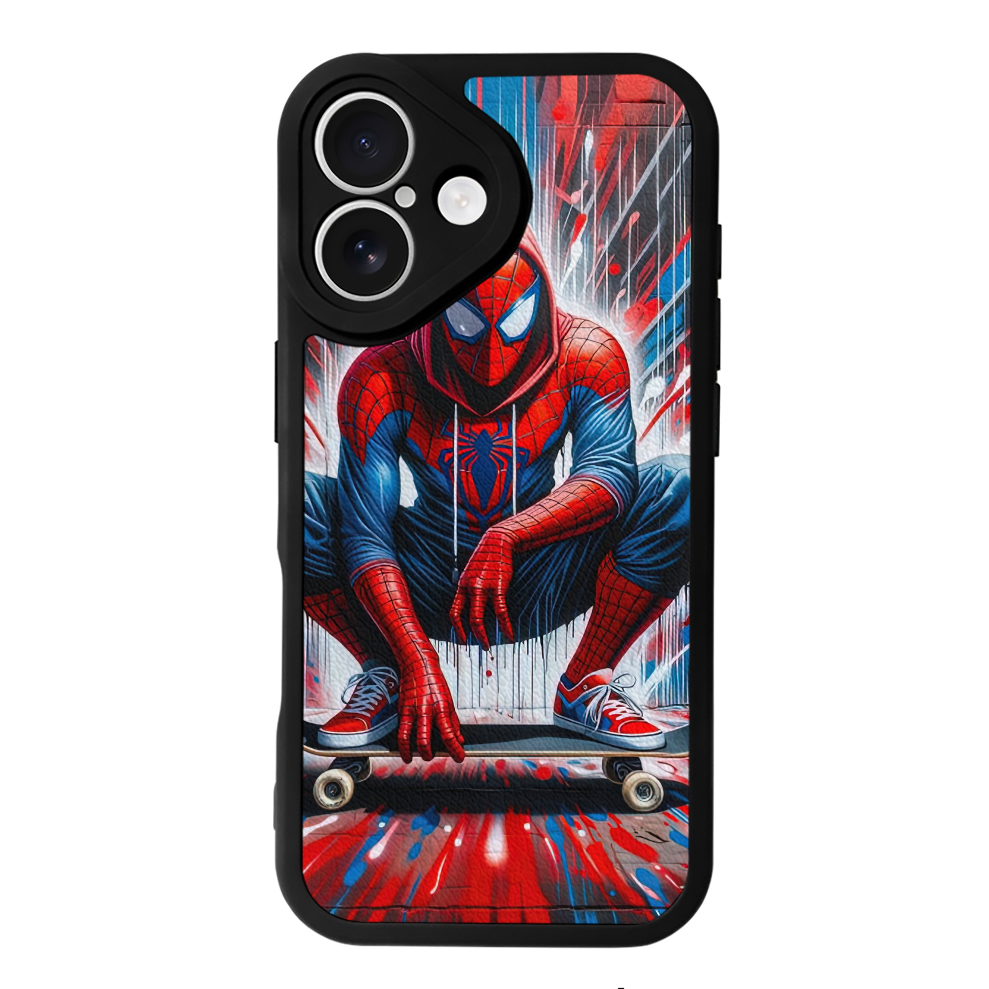 Spider Man スパイダーマン 【iPhone 16シリーズ対応】シリコンスマホケース（レザー調） 材質：シリコン